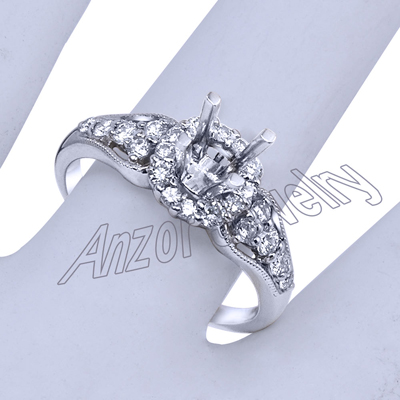 14k White Gold Diamond Ring Setting
