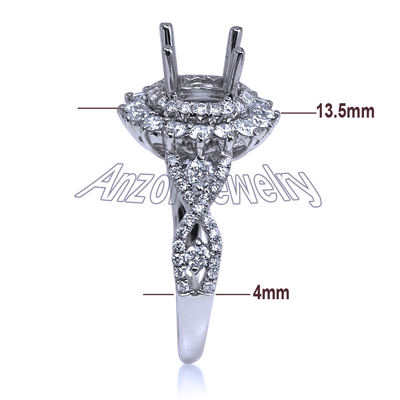 14k White Gold Diamond Ring Setting