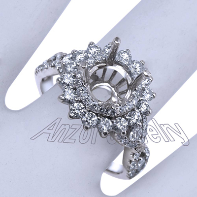 14k White Gold Diamond Ring Setting
