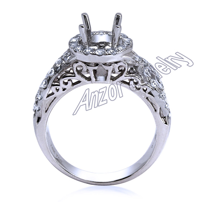 14k White Gold Diamond Ring Setting