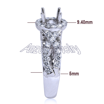 14k White Gold Diamond Ring Setting