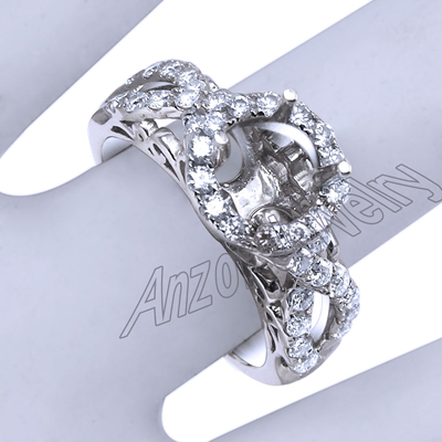 14k White Gold Diamond Ring Setting