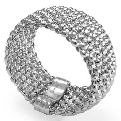 Woman's 14k Gold Flexible Mesh Ring