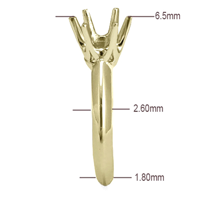 Knife Edge Ring Mounting 14K SOLID GOLD