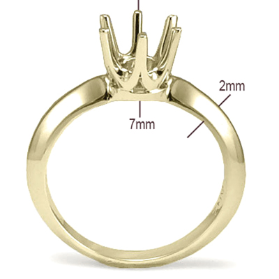 Knife Edge Ring Mounting 14K SOLID GOLD