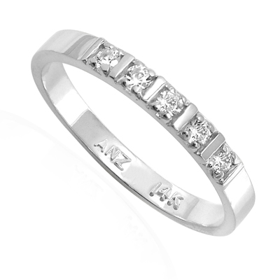 14k Gold Wedding Band Genuine Diamond Ring