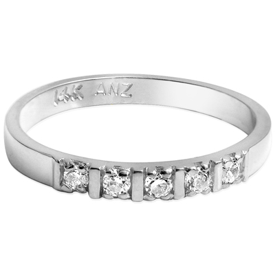 14k Gold Wedding Band Genuine Diamond Ring
