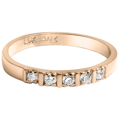 14k Gold Wedding Band Genuine Diamond Ring