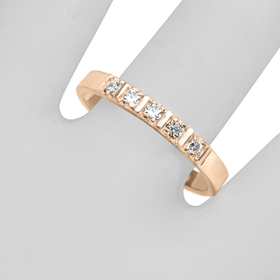 14k Gold Wedding Band Genuine Diamond Ring