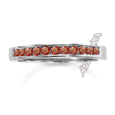 18k Gold Orange Sapphire Wedding Band