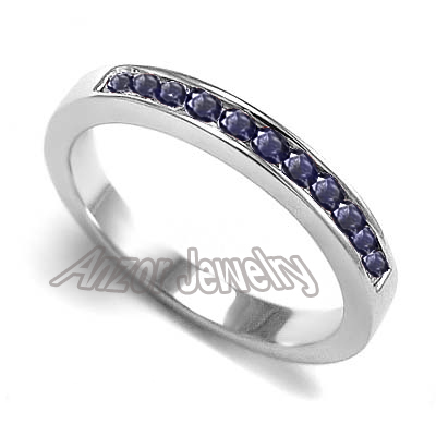 18k Gold Sapphire Wedding Band