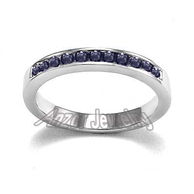 18k Gold Sapphire Wedding Band