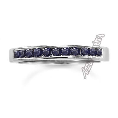 18k Gold Sapphire Wedding Band