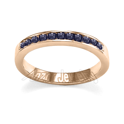 18k Gold Sapphire Wedding Band