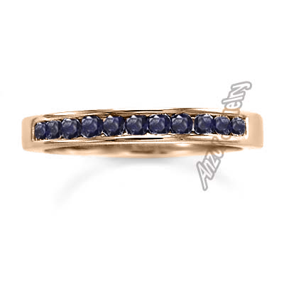 18k Gold Sapphire Wedding Band