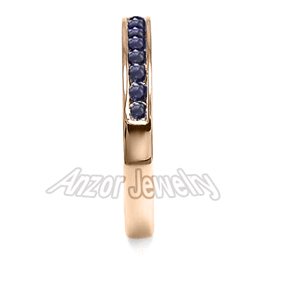18k Gold Sapphire Wedding Band