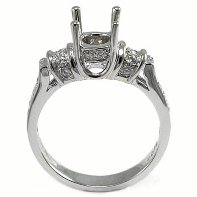 18k Gold Diamond Semi-Mount Ring Setting