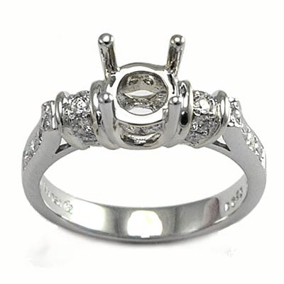 18k Gold Diamond Semi-Mount Ring Setting