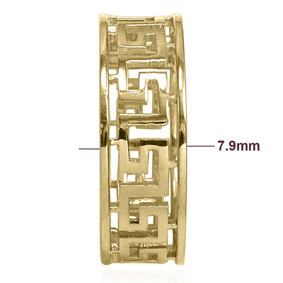 Men's 14k Yellow Gold Greek Key Ring