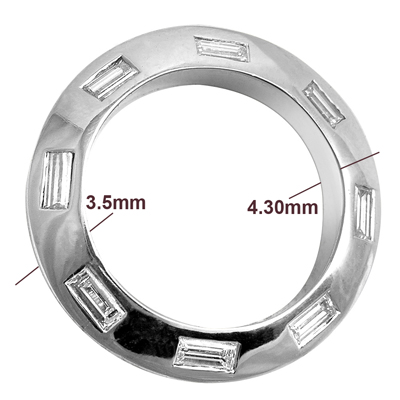 Platinum Diamond Knife Edge Wedding Band Ring