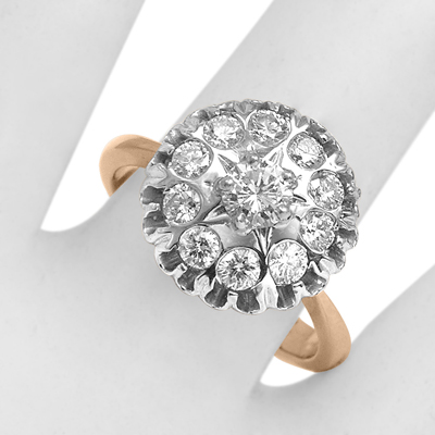 Russian style Diamond Engagement Ring 585