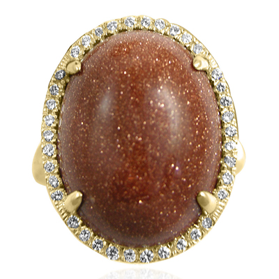 14k Gold Pave Setting Diamond Gold Stone Ring