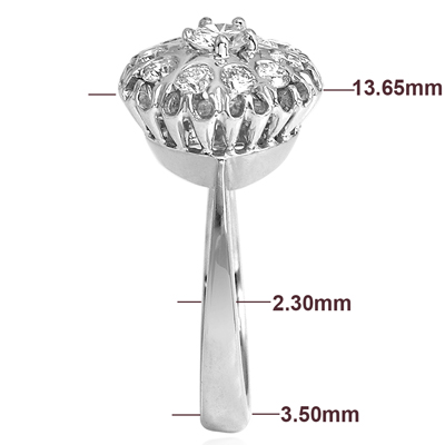 Russian style Diamond Engagement Ring 585