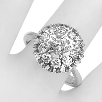 Russian style Diamond Engagement Ring 585