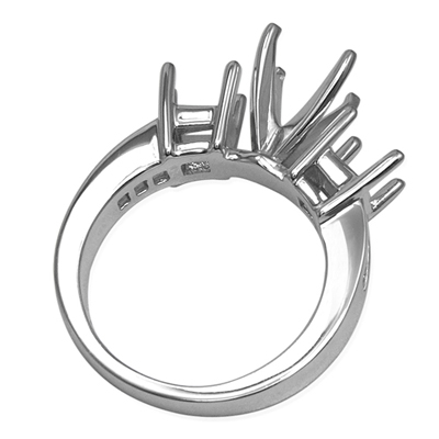 14k White Gold Engegament Ring setting Mount
