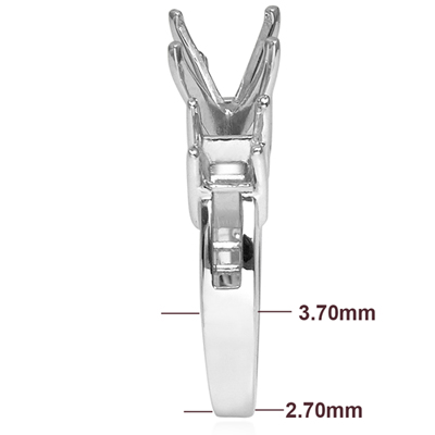 14k White Gold Engegament Ring setting Mount