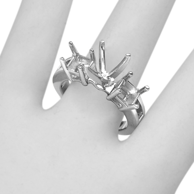 14k White Gold Engegament Ring setting Mount