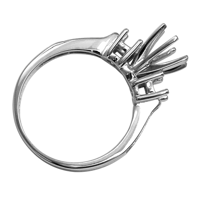 14k White Gold Engegament Ring setting Mount