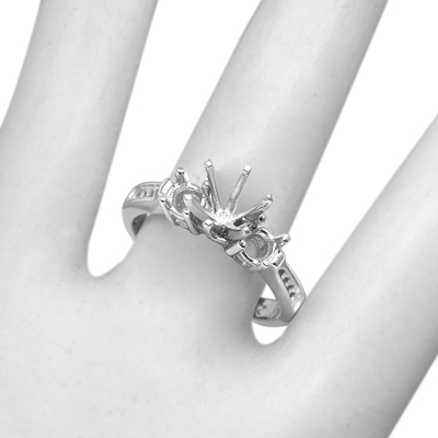 14k White Gold Engegament Ring setting Mount