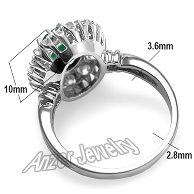Russian Style Emerald Diamond Ring 14K 585