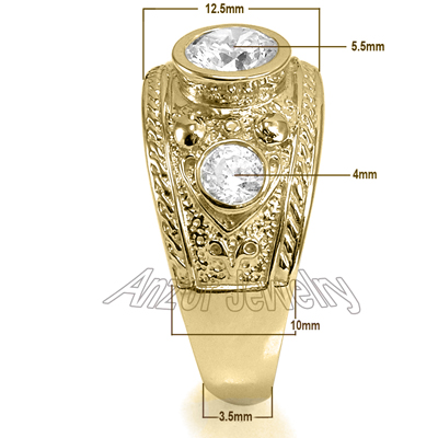 Men's Byzantine style Diamond ring 14k gold