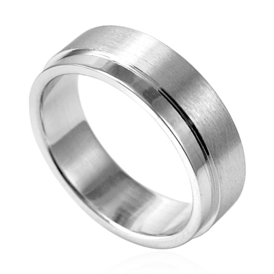 14k White Gold Plain Wedding Band