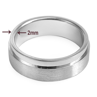 14k White Gold Plain Wedding Band