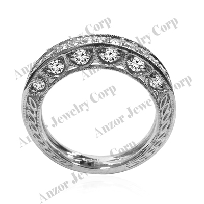 Pave-Set Diamond Wedding Ring in 14k White Gold
