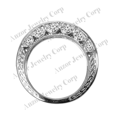 Pave-Set Diamond Wedding Ring in 14k White Gold