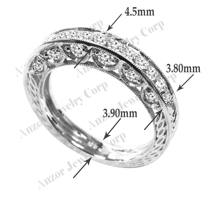 Pave-Set Diamond Wedding Ring in 14k White Gold