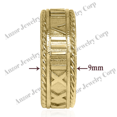 Men's 14k Yellow Gold Roman Design Ring