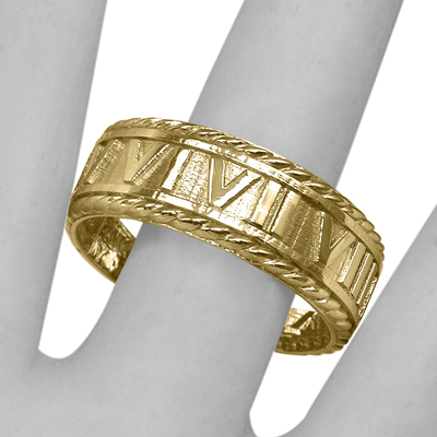 Men's 14k Yellow Gold Roman Design Ring
