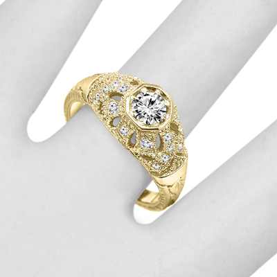 Russian Style Diamond Anniversary Ring in 14k Gold