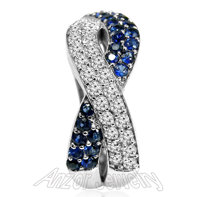 Sapphire Diamond Ring in 14k gold