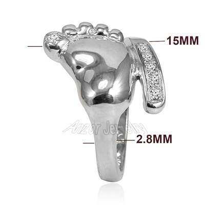 14k Solid Gold Ring Human Feet Ring