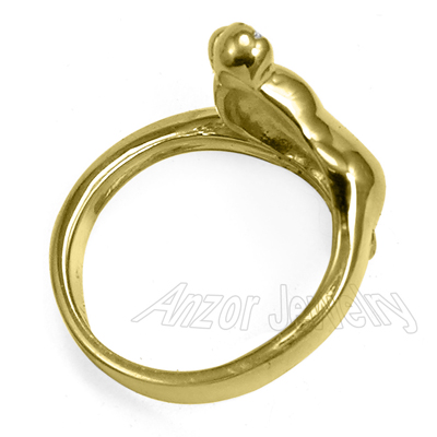 18k Solid yellow Gold Ring Human Feet Ring