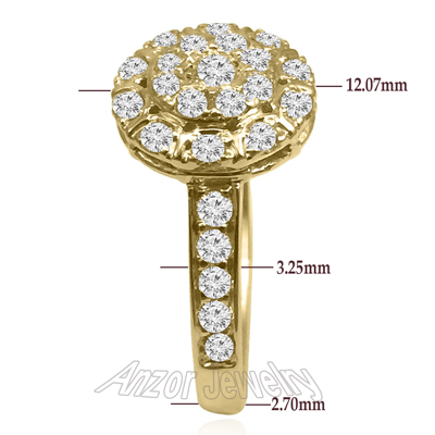 14k Yellow Gold Russian Jewelry Diamond Ring