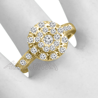 14k Yellow Gold Russian Jewelry Diamond Ring