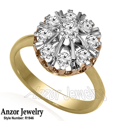 Russian style malinka Diamond Engagement Ring 585