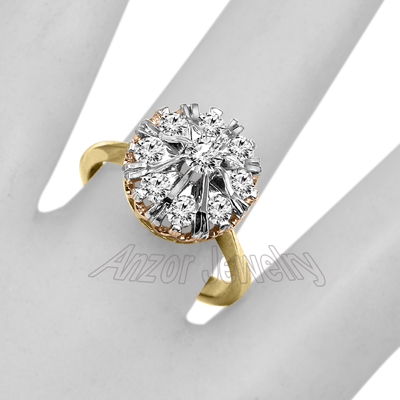 Russian style malinka Diamond Engagement Ring 585